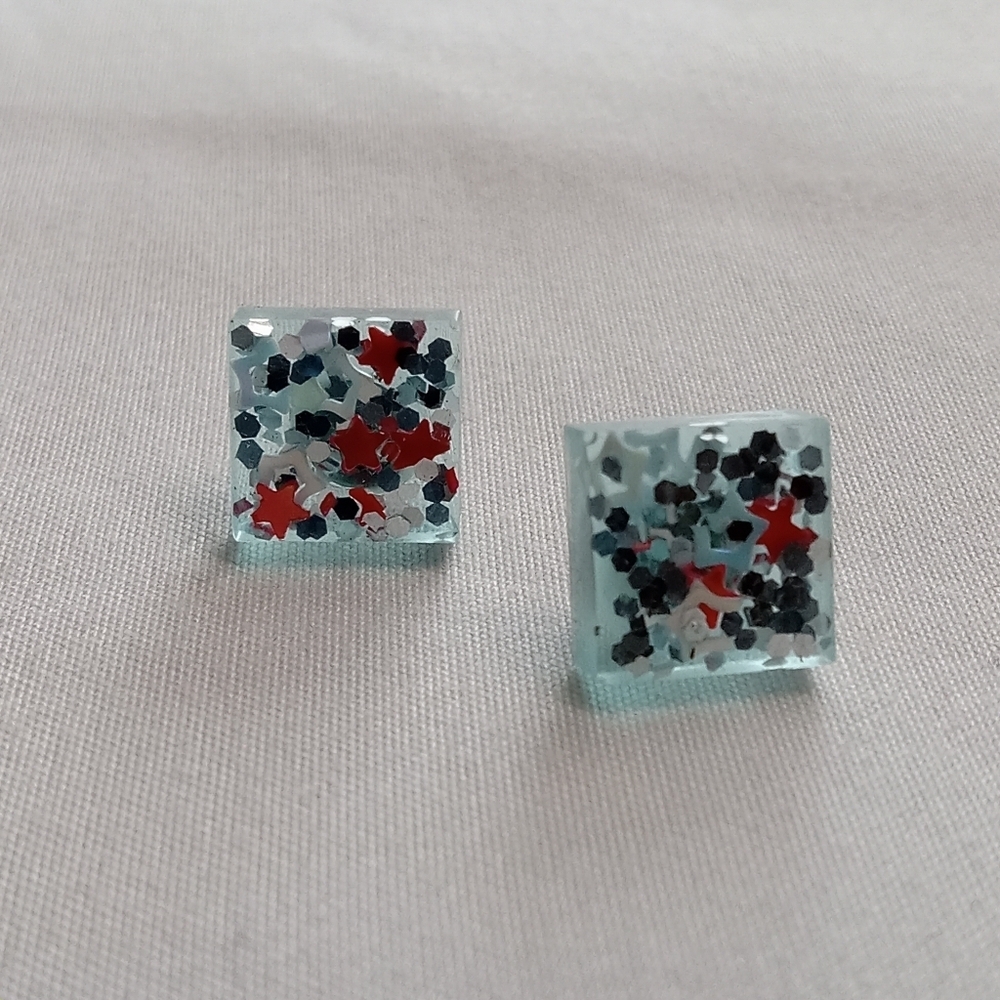5/$25 Square Glitter Earrings